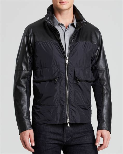 michael kors leather jacket men|Michael Kors bomber jacket men.